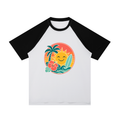 Contrast Raglan Sleeve Mesh T-Shirt