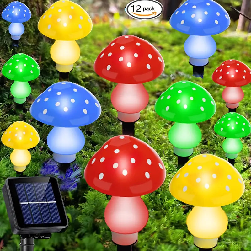 Twelve Glowing Mushrooms: A Solar-Powered Christmas Delight