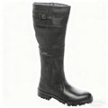 Coarse heel square heel color blocked belt buckle sleeve high top knight boots