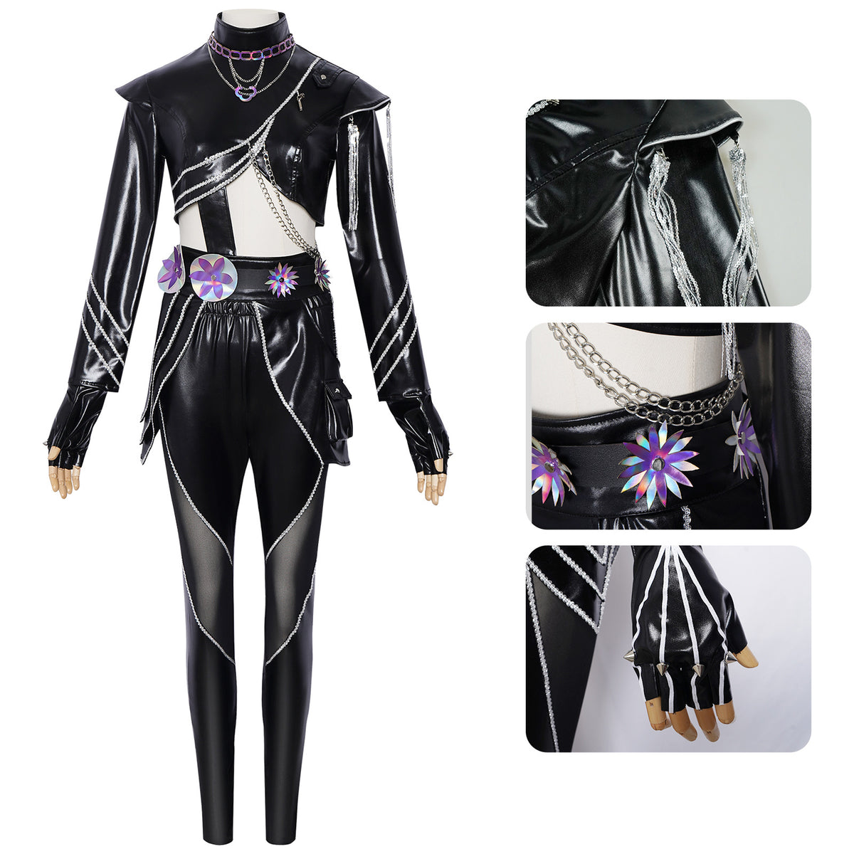 Witch Hunt cosplay costume Rumizo Emira black leather bodysuit cosplay