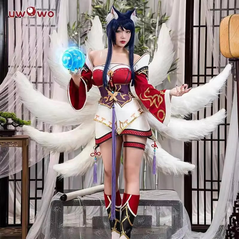 Ahri Cosplay Game LOL: Ahri Champion Nine Tails Wildd Riftt Game Cosplay Costume Ahri Halloween Cosplay