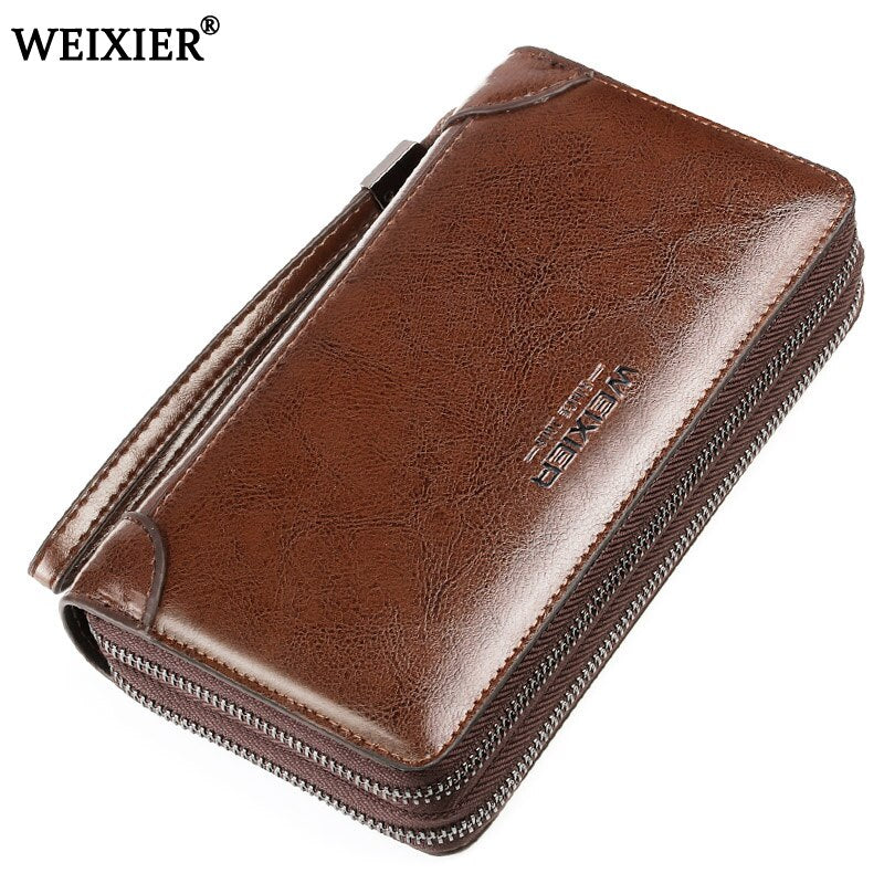Brand Men's Wallet Men's Zipper Purse Leather Clutch Men's Wallet Coin Pack Card Pocket Holder High Quality Wallets