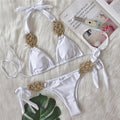 Solid color split swimsuit