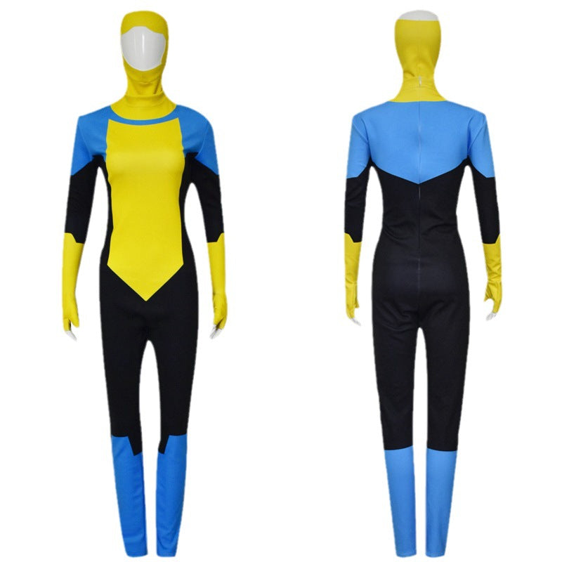 Mark Grayson Cosplay Jumpsuits Costume Cartoon Invincible Roleplay Outfits Male Superhero Disguise Bodysuit Halloween Party Suit