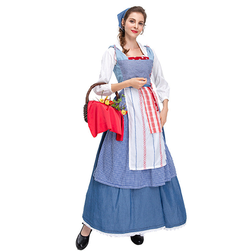 style Halloween costume farm rural maid long dress cross-dressing butler cosplay maid dress