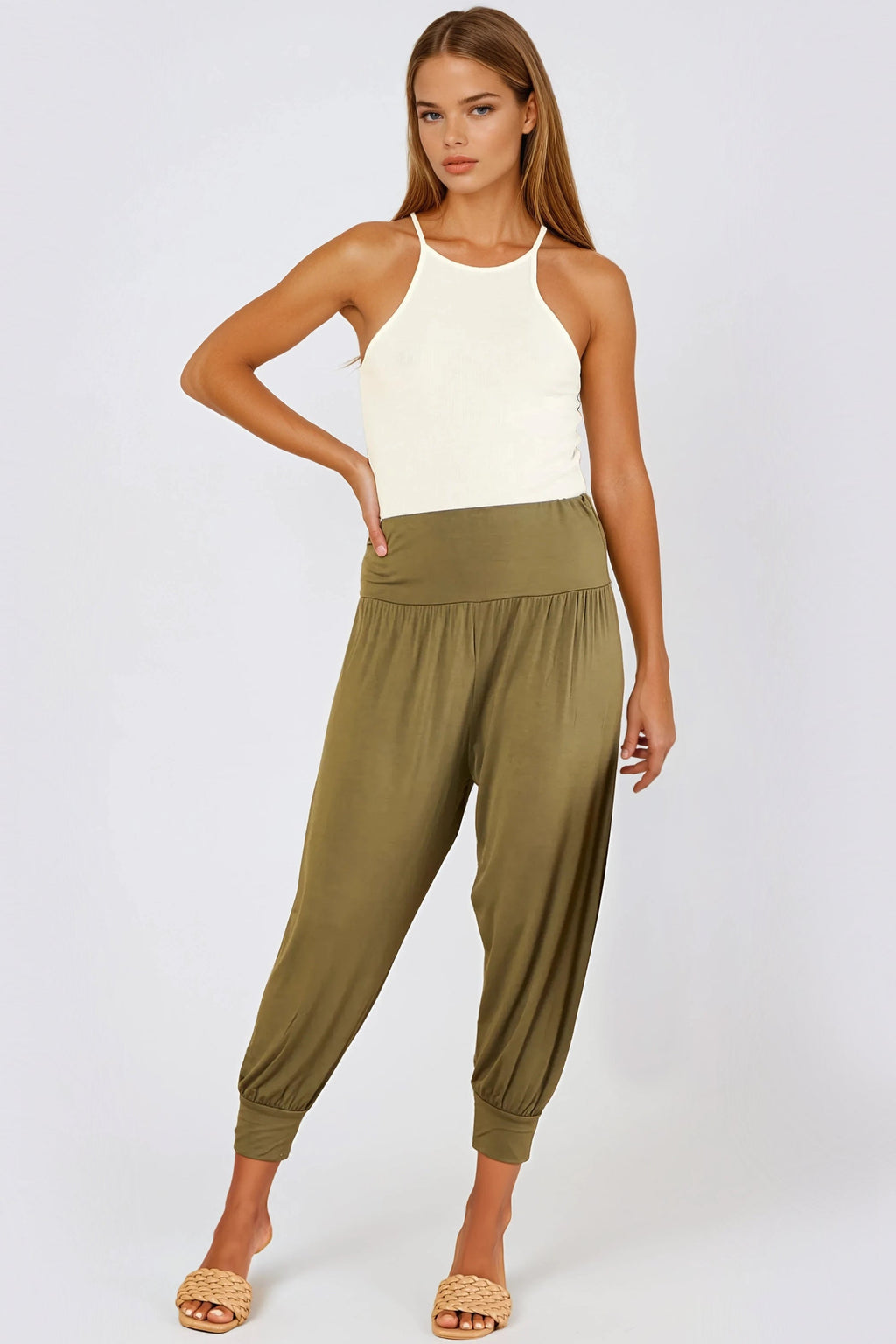 Khaki Harem Pants-1