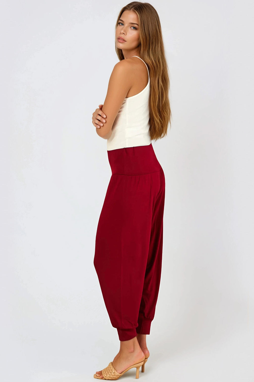 Wine Harem Pants-2
