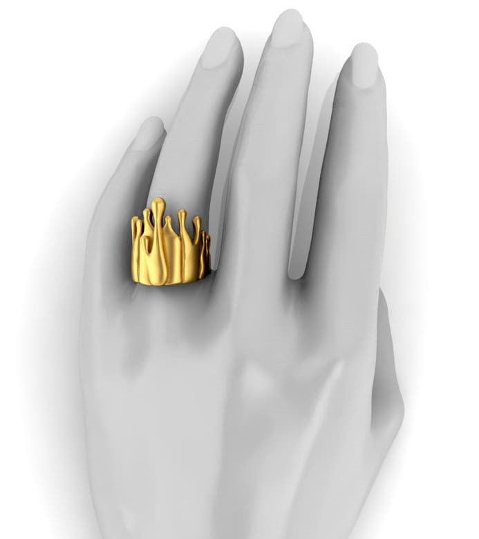 Antonio Wehrli Gravity Paint Drip Ring: Art into Jewelry-18K Gold