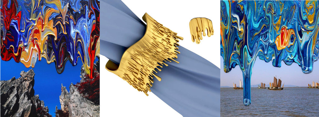 Antonio Wehrli Gravity Paint Drip Bracelet: Art into Jewelry-18K Gold