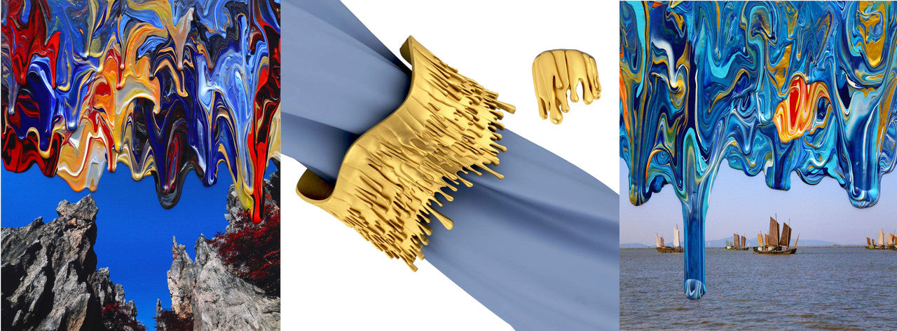 Antonio Wehrli Gravity Paint Drip Bracelet: Art into Jewelry-18K Gold