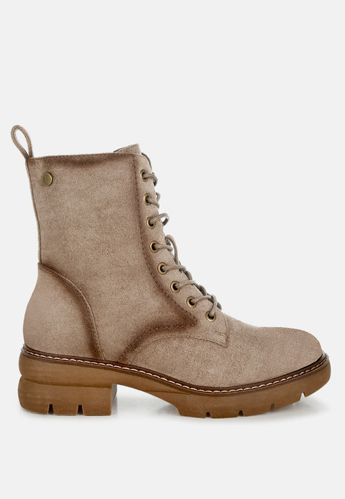 Azalea Lace Up High Ankle Boots-0