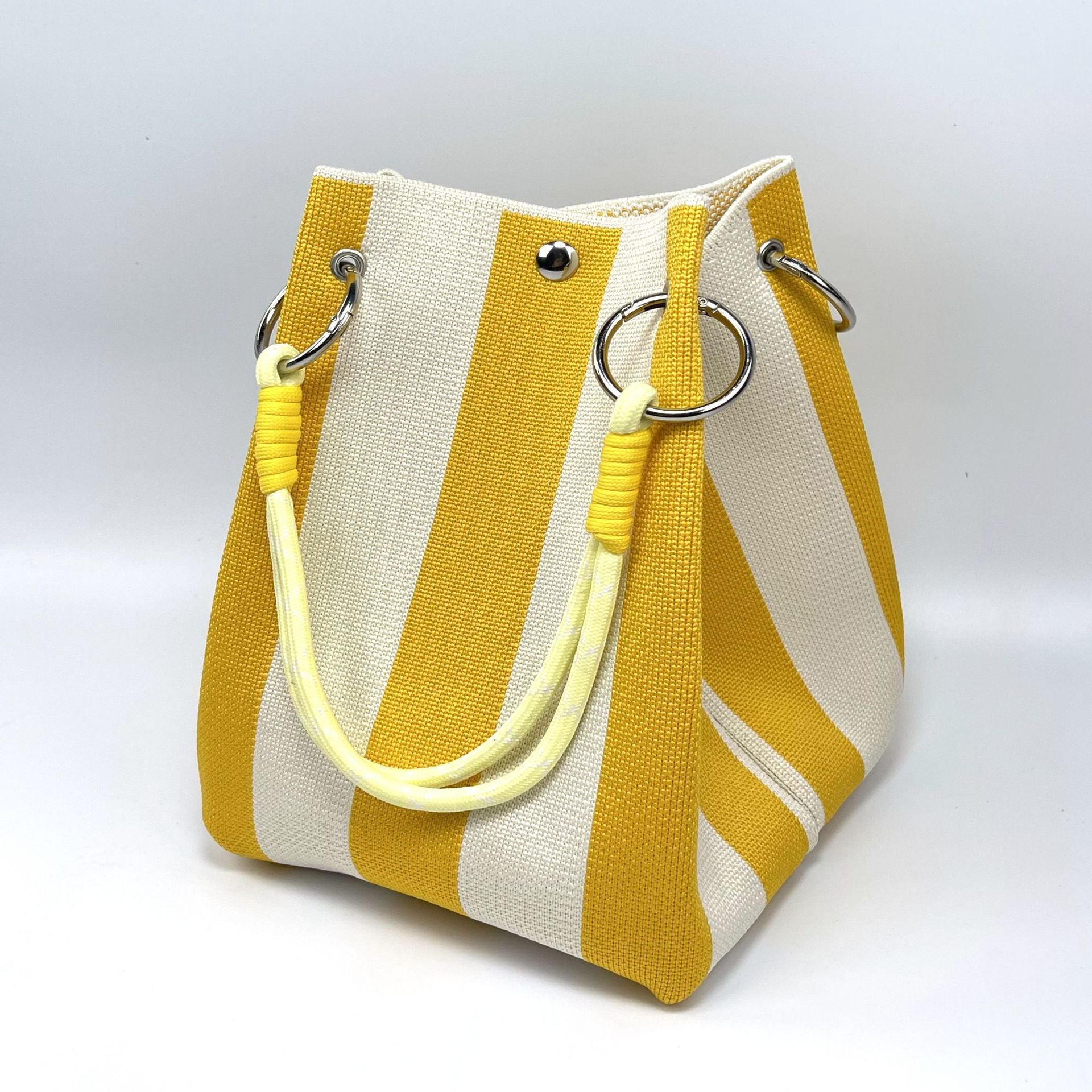 Bucket bag, woven bag, knitted hand-carry bag, single-shoulder bag