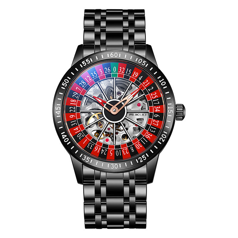 Authentic Export Wooden Wide Gamble Plate Men's Fully Automatic Mechanical Watch Waterproof Luminous Fashion Trendy Wristwatch
