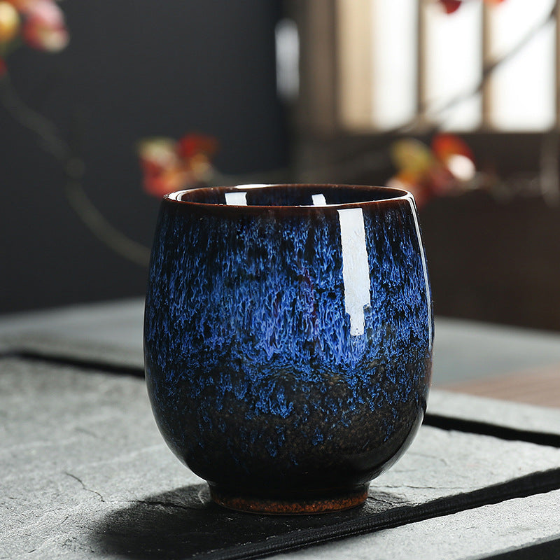 150ML  Ceramic Kung Fu Tea Cup for Home Use, Single Personal Tea Cup, Tenmoku Jian Zhan, Yohen Master Tea Bowl, Tea Cup, Tea Bowl