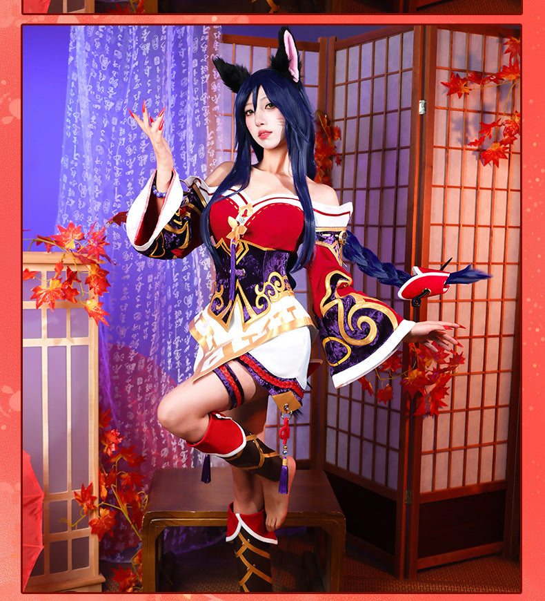 League of Legends cosplay costume Nine Tailed Fox Ali cosplay costume anime game C costume women's clothing