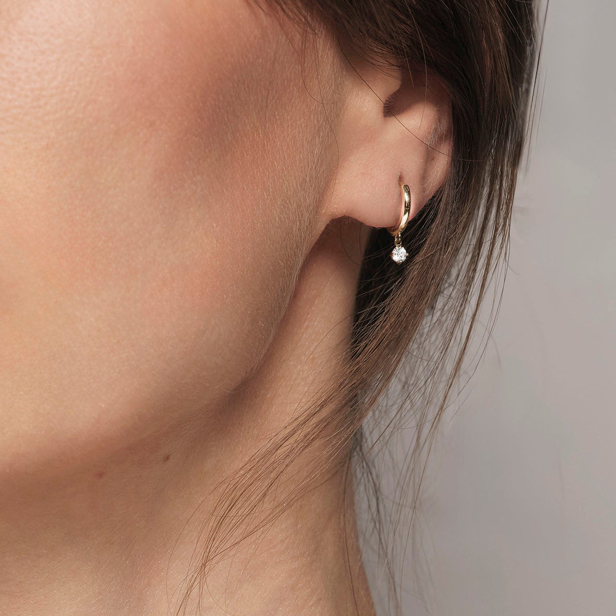 Celeste | 9ct Gold 0.20ct tw Lab-Grown Diamond Charm Huggie Hoop Earrings
