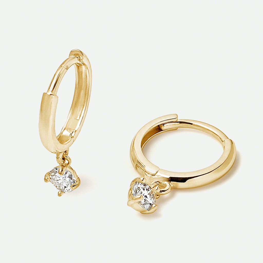 Celeste | 9ct Gold 0.20ct tw Lab-Grown Diamond Charm Huggie Hoop Earrings