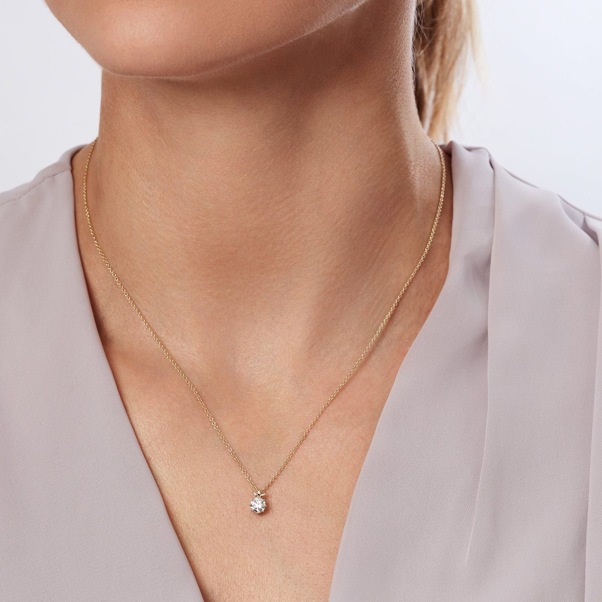 Willow Necklace | 9ct Yellow Gold 0.50ct Lab Grown Diamond Petal Necklace 18 Inches