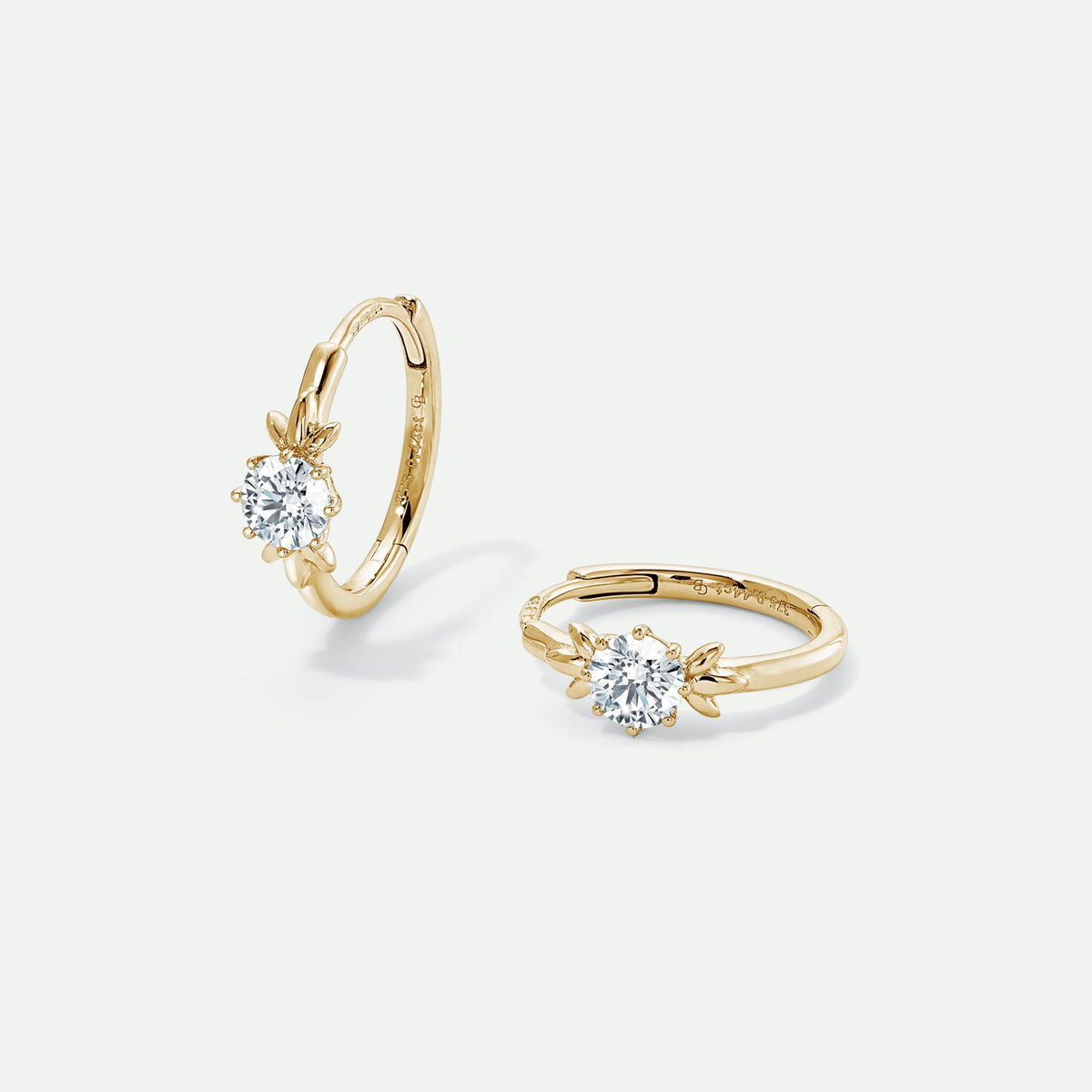 Willow Hoop | 9ct Yellow Gold 0.44ct tw Lab Grown Diamond Petal Hoop Earrings