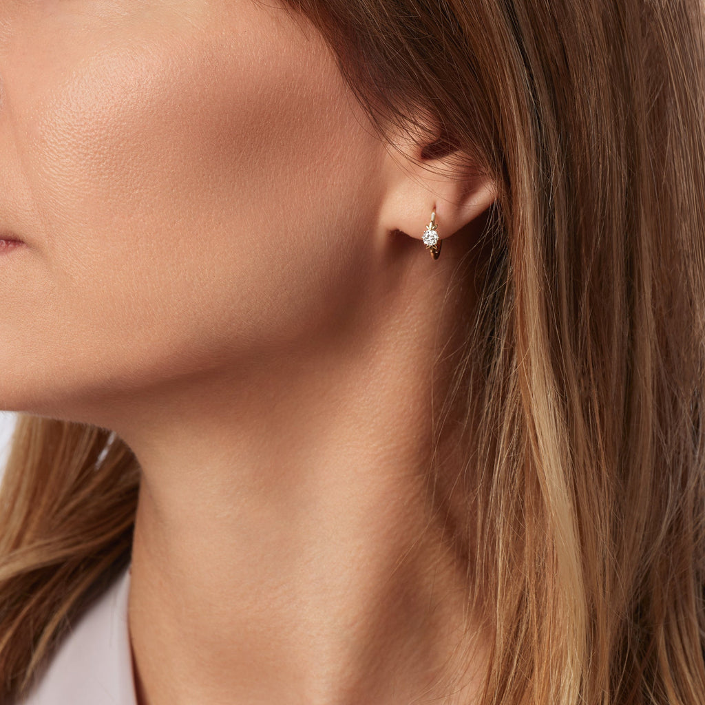 Willow Hoop | 9ct Yellow Gold 0.44ct tw Lab Grown Diamond Petal Hoop Earrings