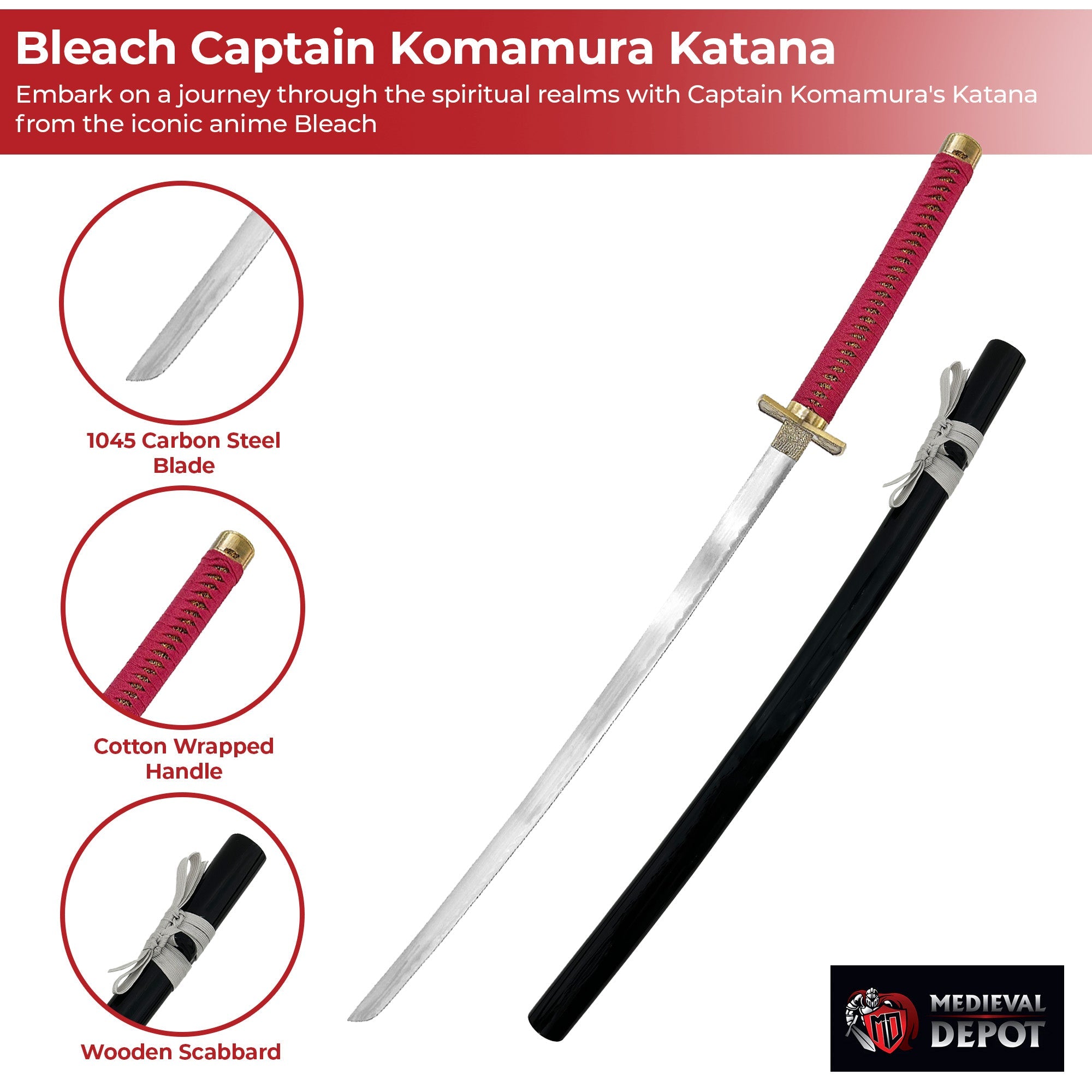 Bleach Anime Captain Komamura Katana A Regal Blade of the Soul Society-2