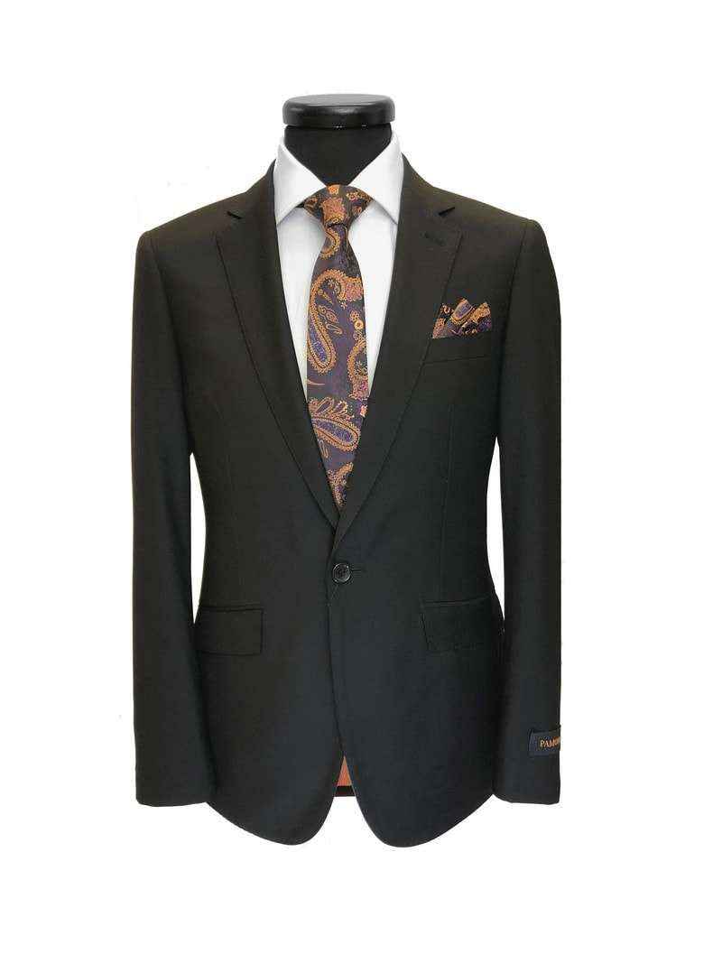 Black 1-button Regular Fit Suit-1
