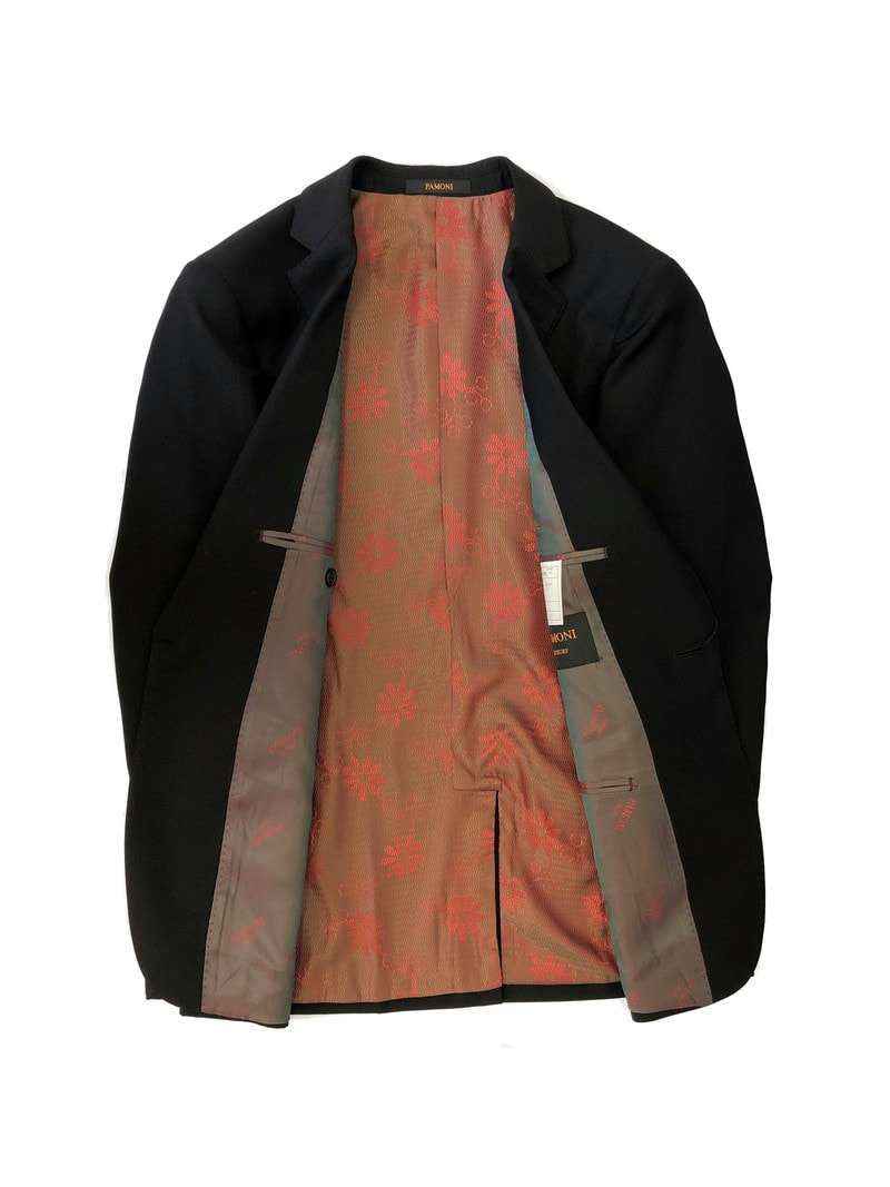 Black 1-button Regular Fit Suit-2