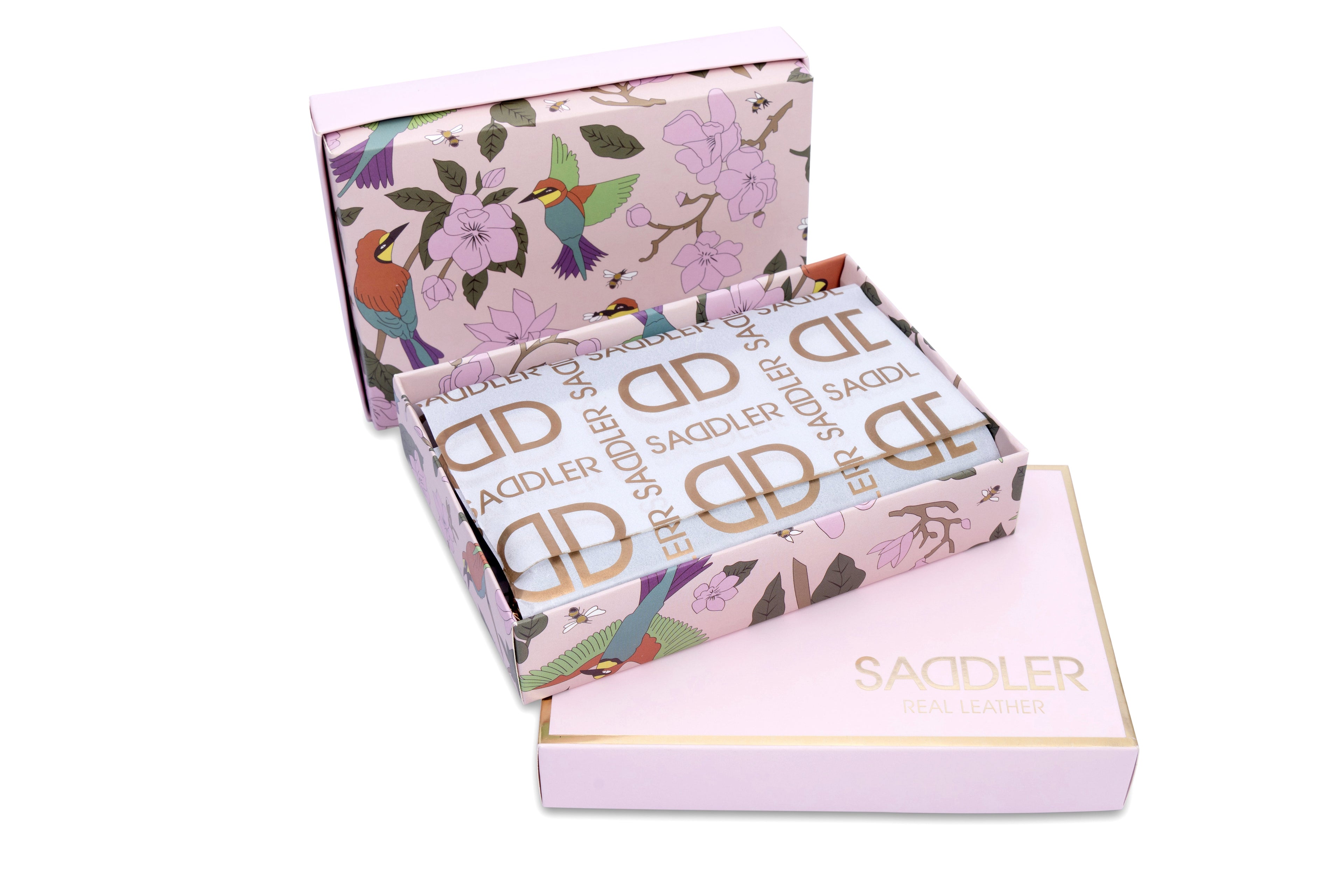 SADDLER "Mabel" Zip Top Real Leather Glasses Case with Card Holder (Gift Boxed)