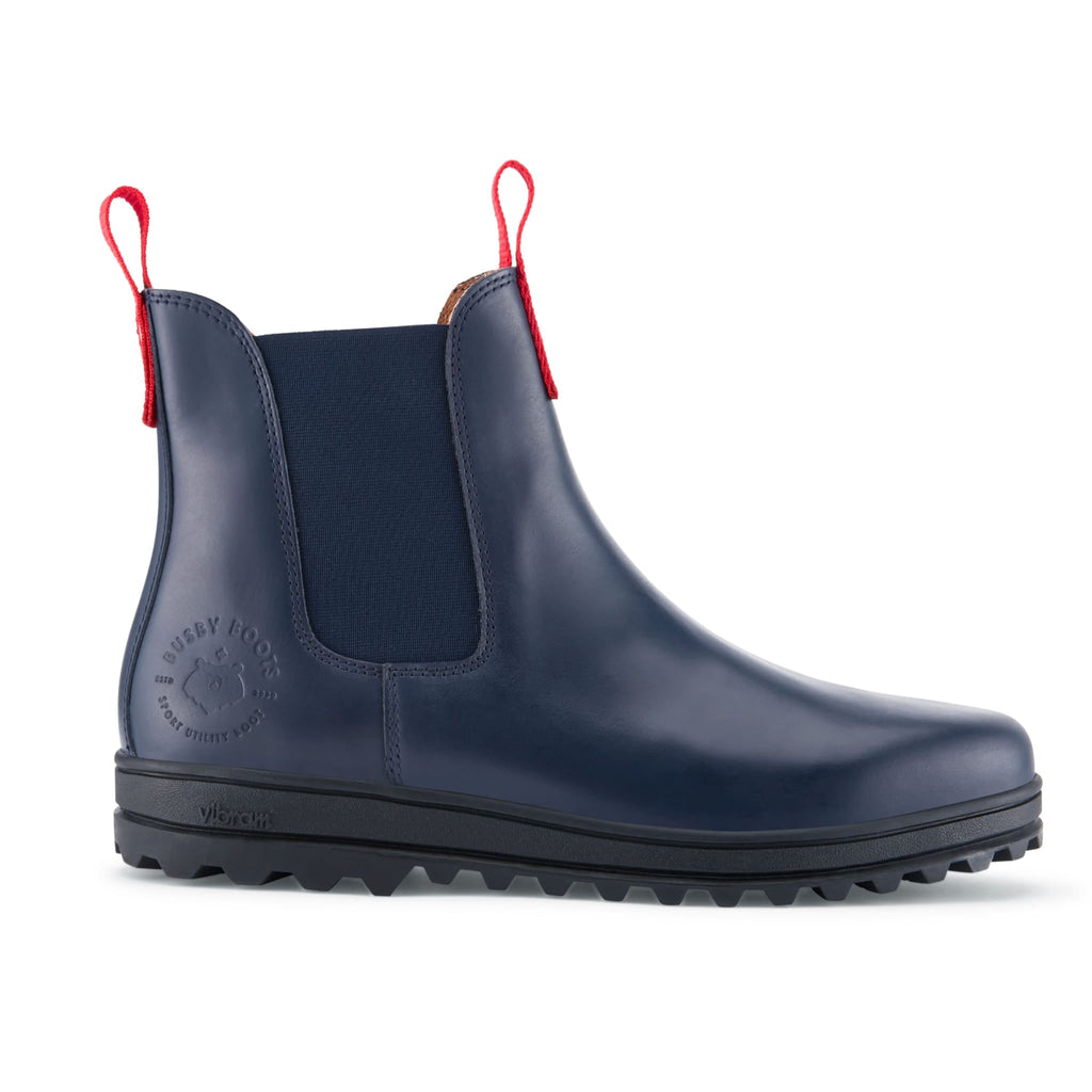 Busby Men's Winter Chelsea Boot, Navy Blue Leather-0