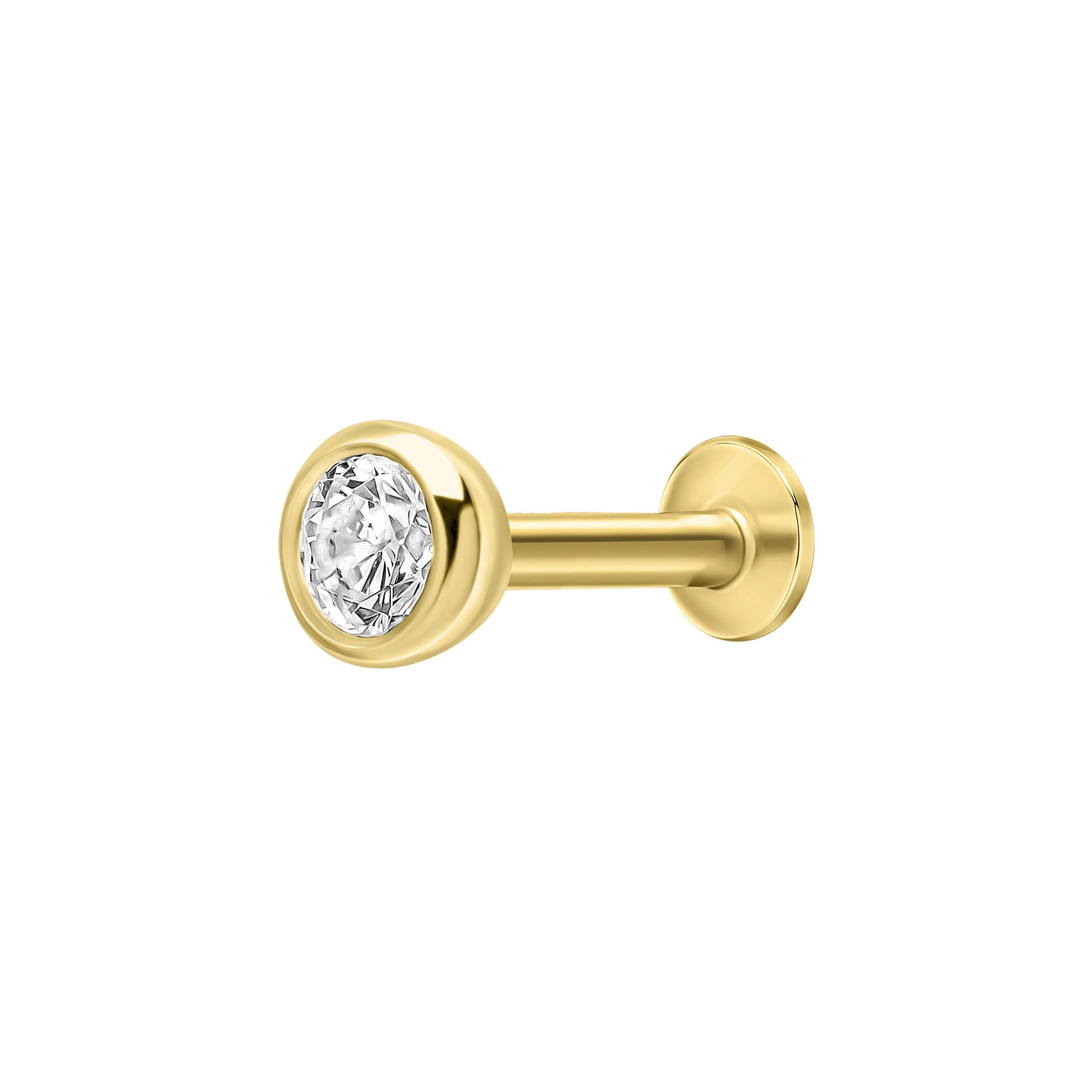 Beginnings Cubic Zirconia Bezel Labret Stud Earring-1
