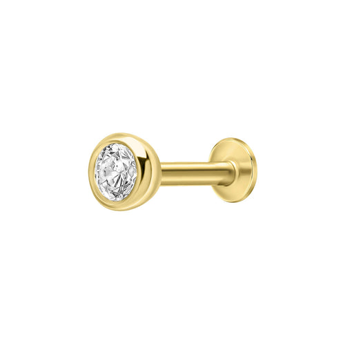 Beginnings Cubic Zirconia Bezel Labret Stud Earring-1