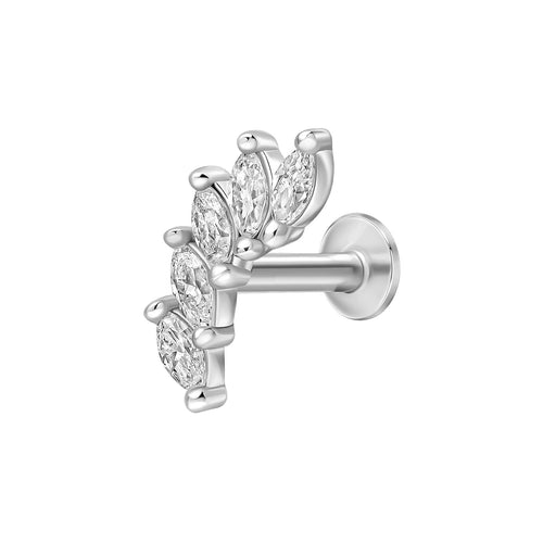 Beginnings Navette Cluster Labret Stud Earring-0