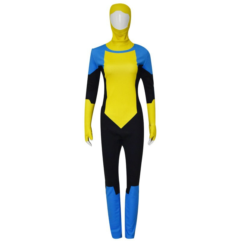 Mark Grayson Cosplay Jumpsuits Costume Cartoon Invincible Roleplay Outfits Male Superhero Disguise Bodysuit Halloween Party Suit