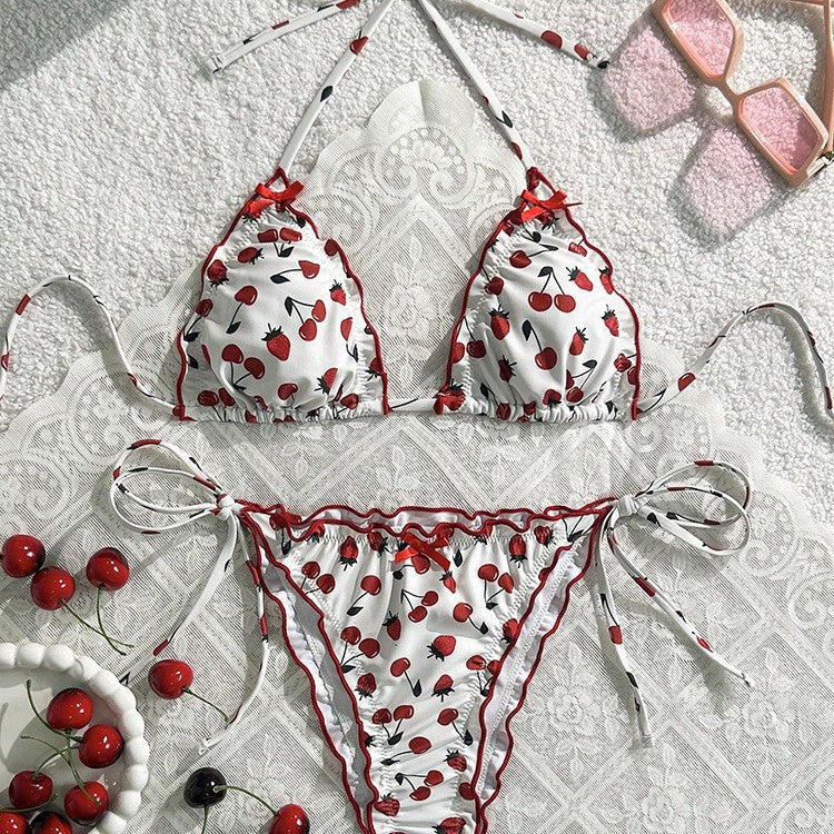 Bikini Swimwear Women's Sexy Solid Color Three-Piece