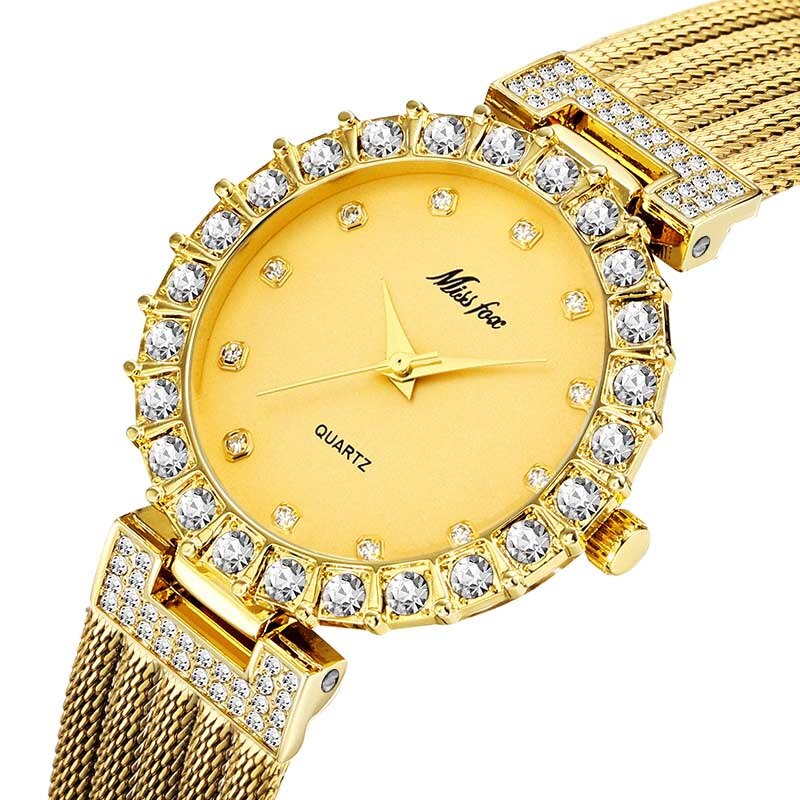  Brand Watch Bracelet Waterproof Big Lab Diamond Ladies 