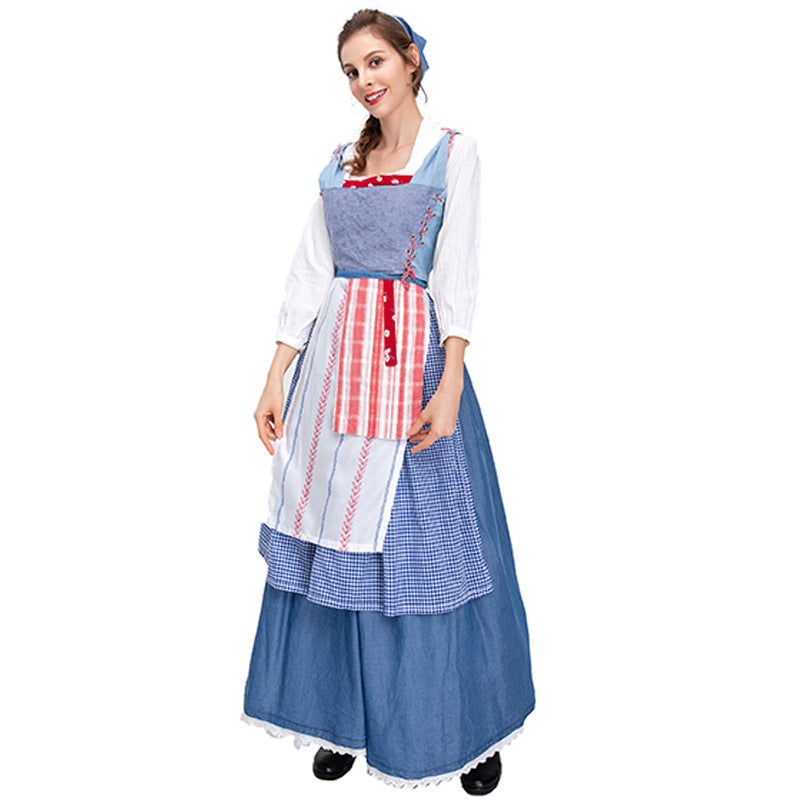 style Halloween costume farm rural maid long dress cross-dressing butler cosplay maid dress