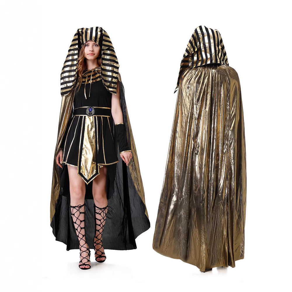 Halloween Couple Egyptian Costume Cosplay Pharaoh and Queen Outfit Men Women Ancient Greek Roman King Queen Performance Adult