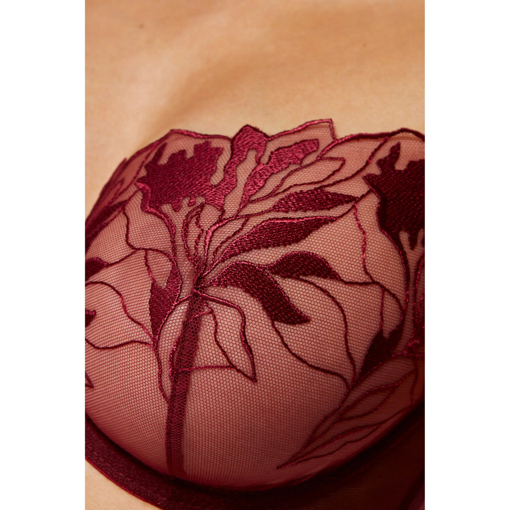 Transparent Demi Underwire Bra Gorteks Coco Burgundy-3