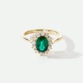 Cate | 9ct Yellow Gold 0.25ct tw Lab Grown Diamond and Created Emerald Cluster Ring