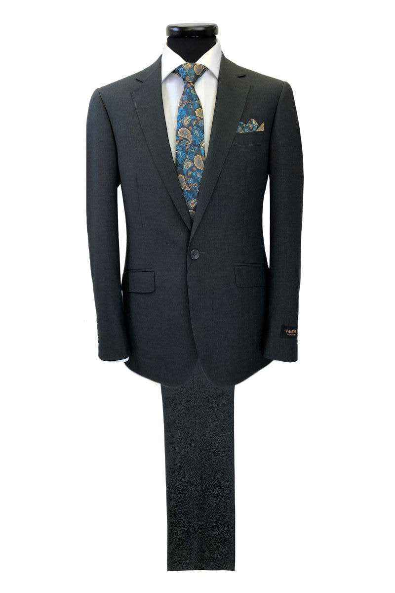 Charcoal 1-button Regular Fit Suit-0