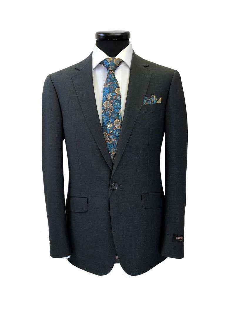 Charcoal 1-button Regular Fit Suit-1
