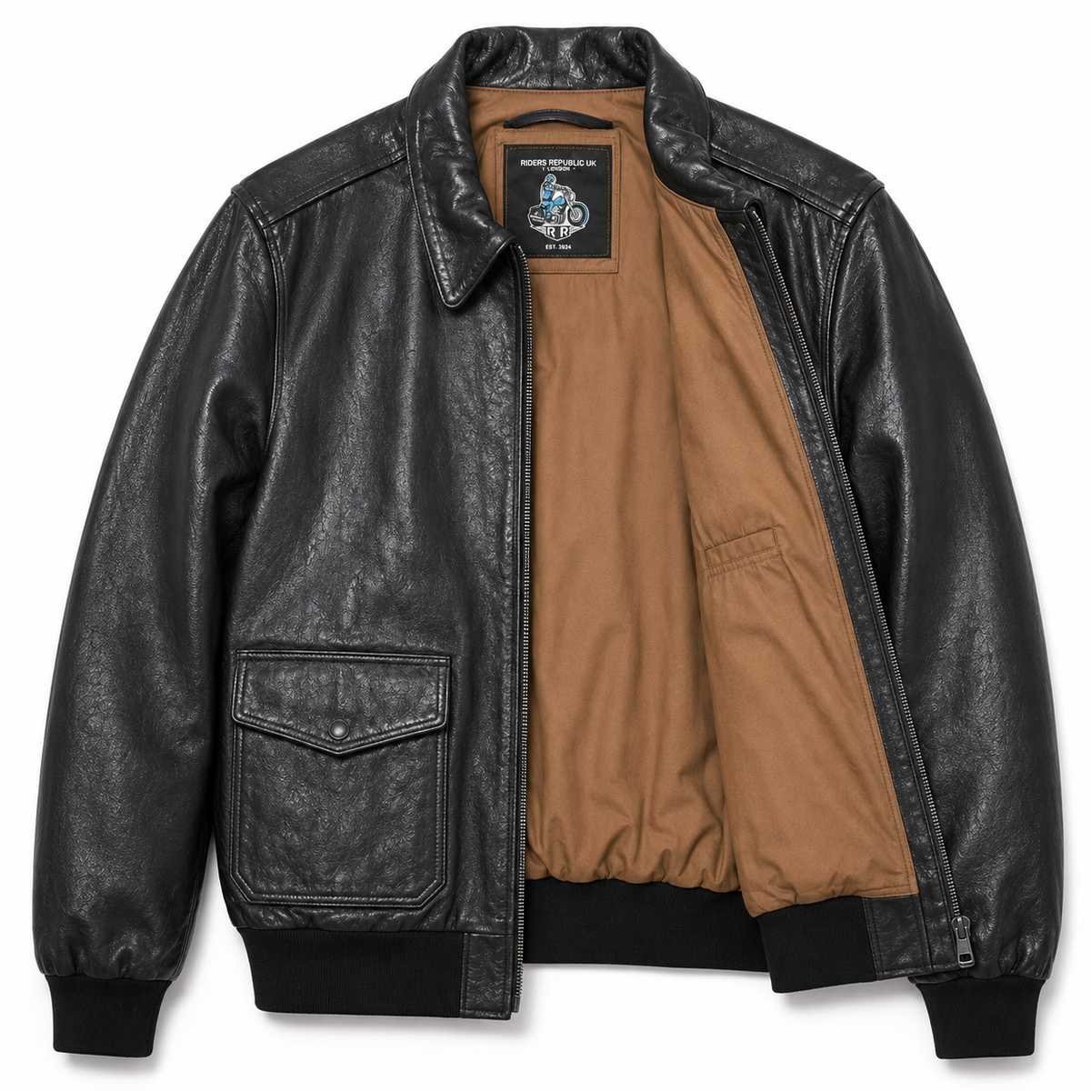 Men’s Black A-2 Leather Jacket
