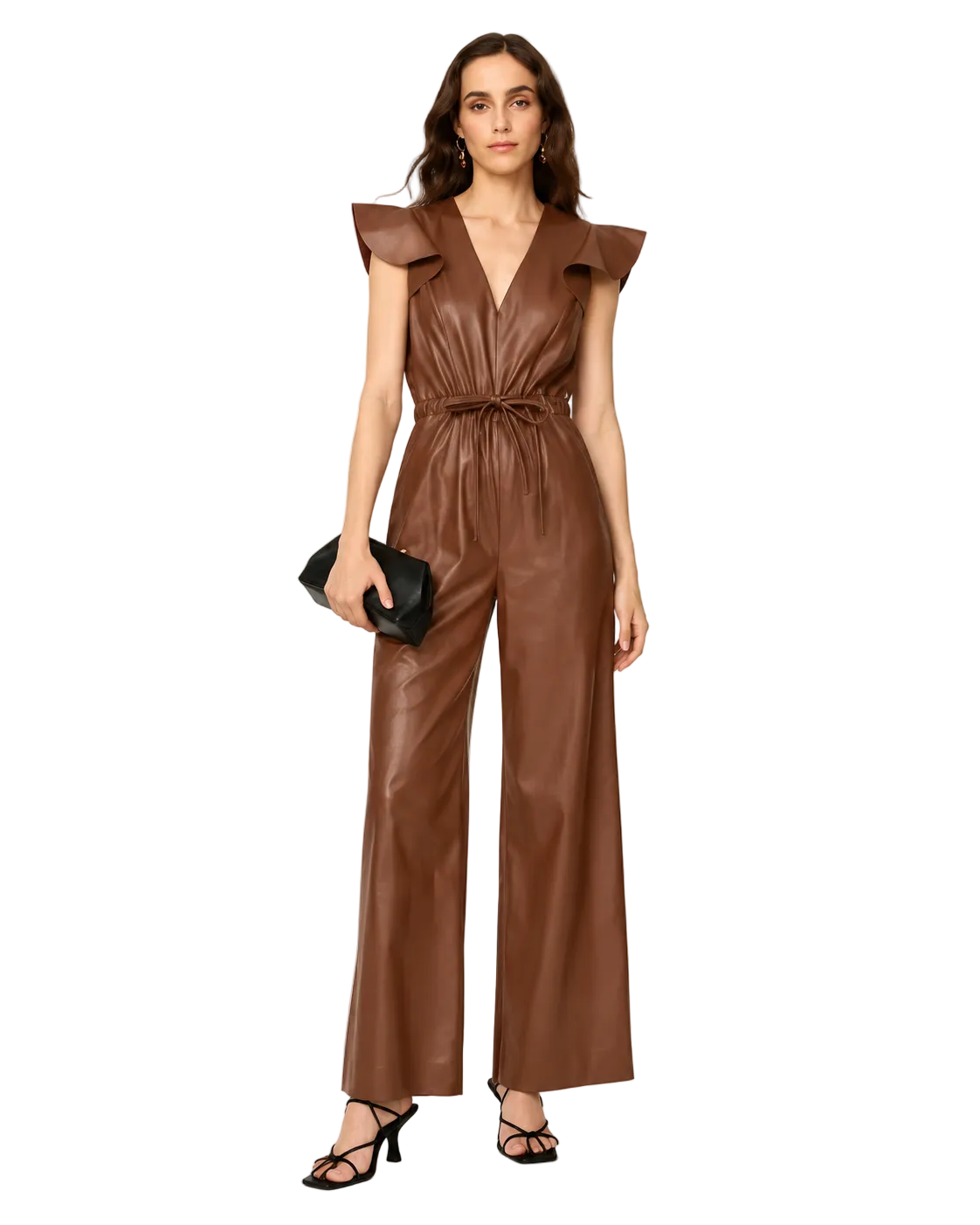 Women’s Brown Sheepskin Leather Jumpsuit