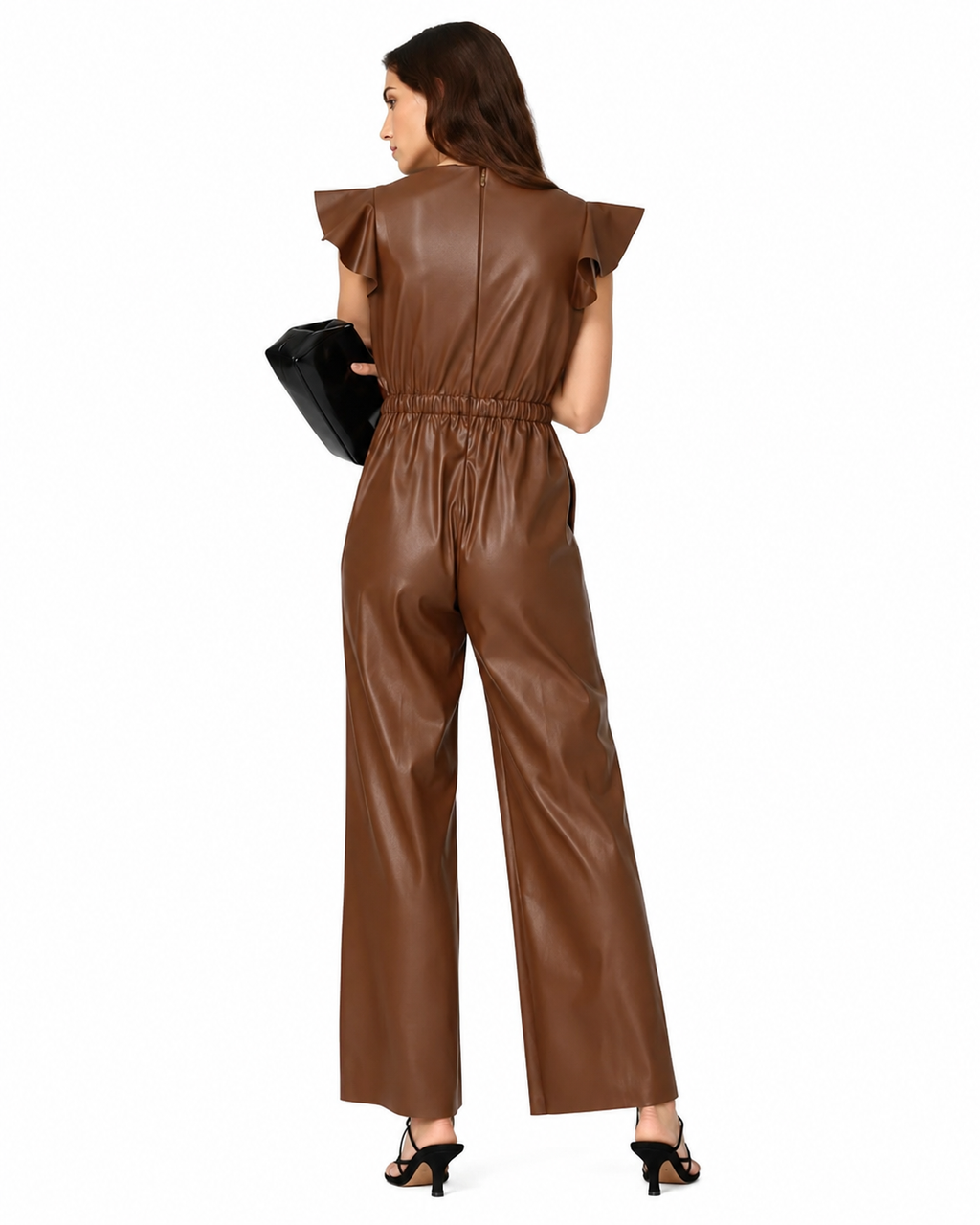 Women’s Brown Sheepskin Leather Jumpsuit