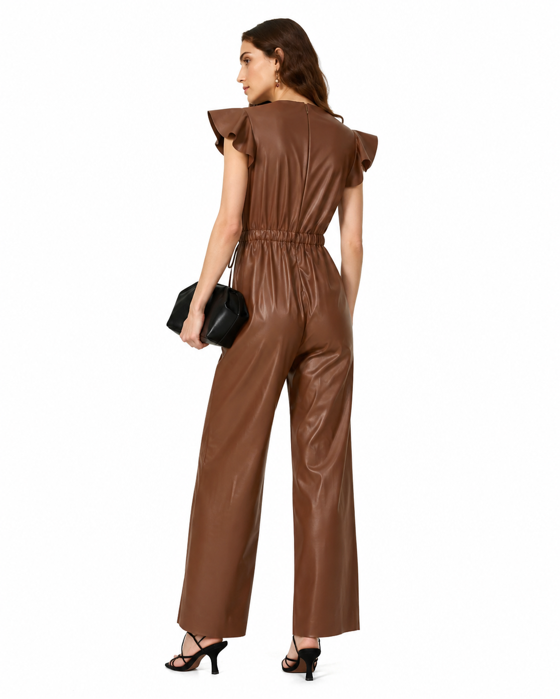 Women’s Brown Sheepskin Leather Jumpsuit