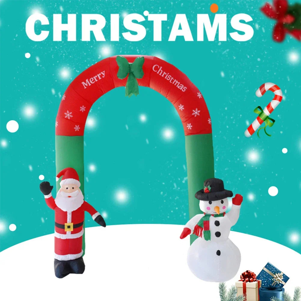 2.4M Christmas 2024 Inflatable Arch with LED Lights