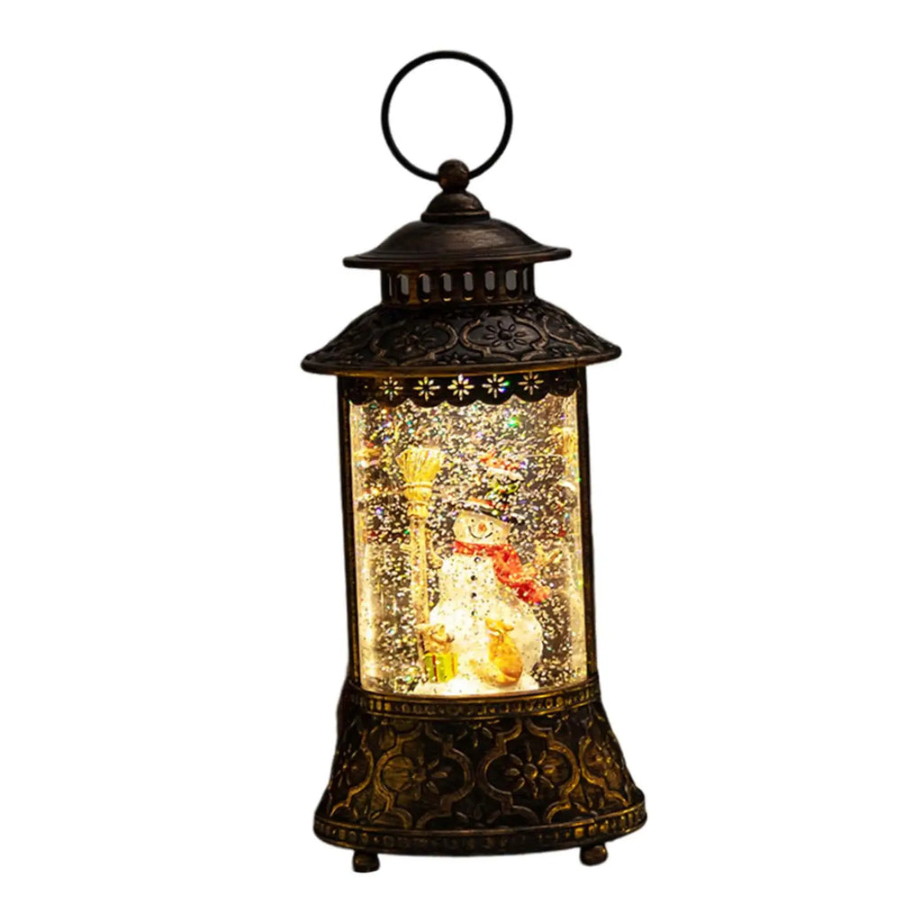 Christmas Musical Snow Globe Lantern with Handle