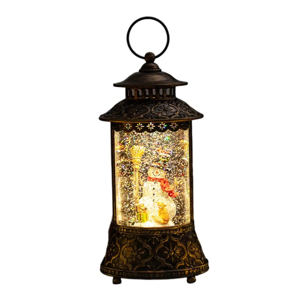 Christmas Musical Snow Globe Lantern with Handle