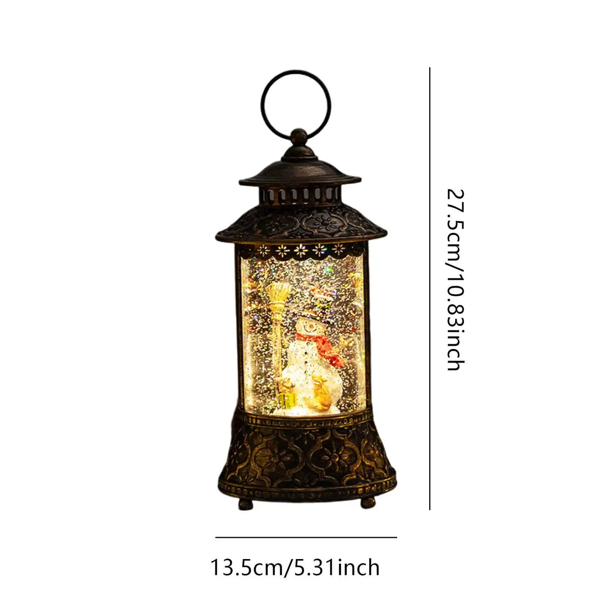 Christmas Musical Snow Globe Lantern with Handle