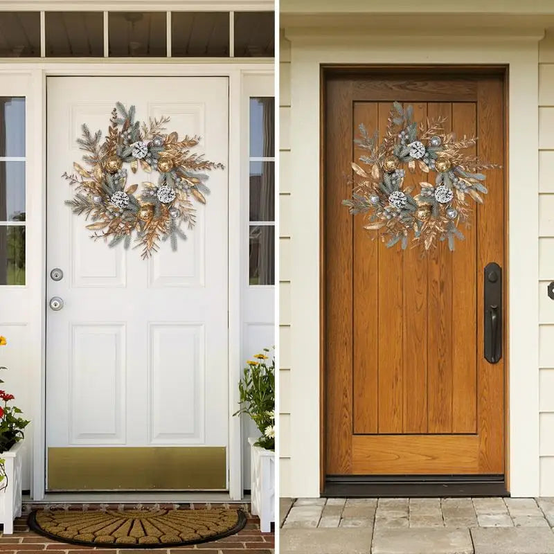 Christmas Pinecone Wreath with Greenery Garland
